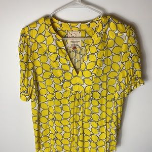 Anthropologie Lemon Print Top